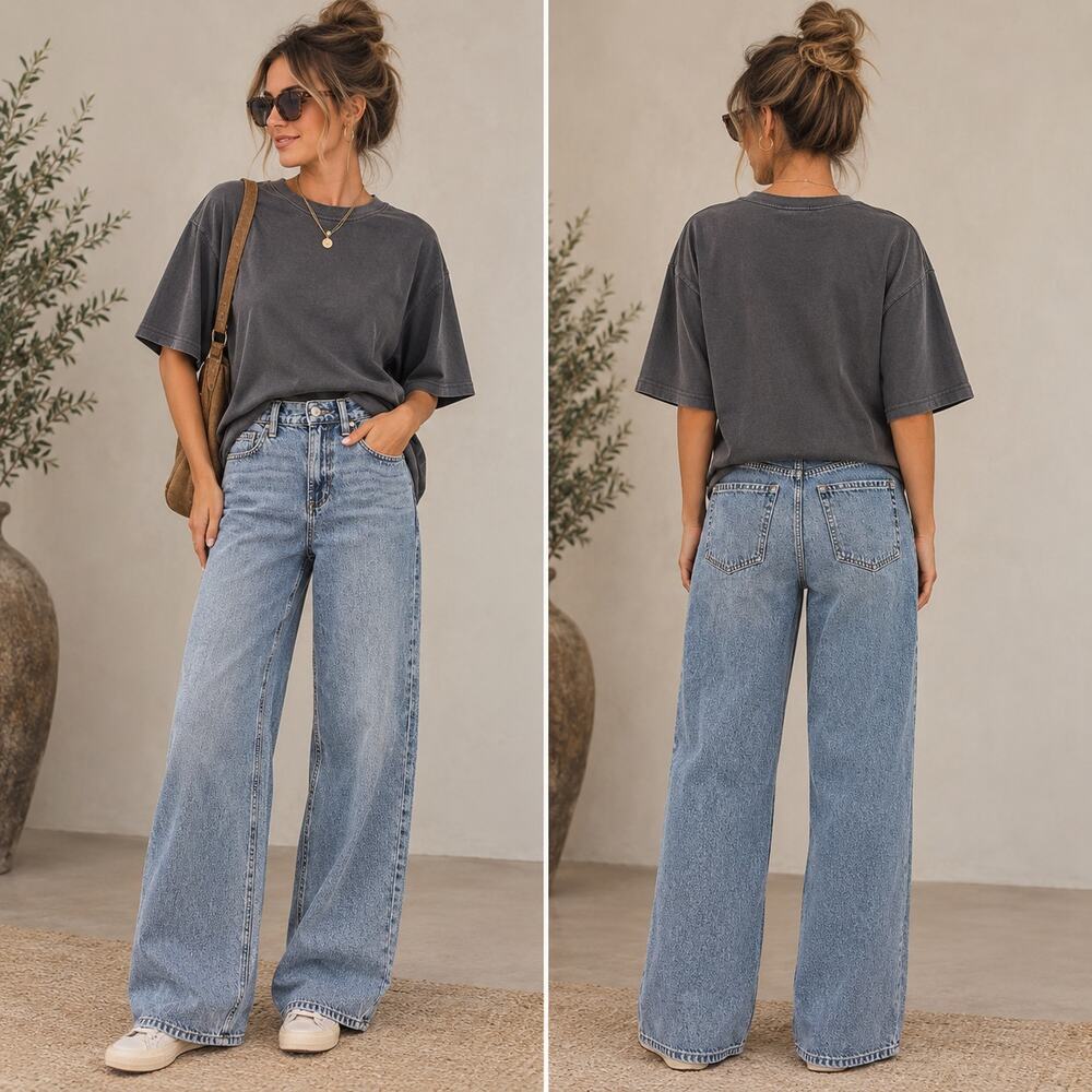 Hollister High Rise Baggy Light Wash Jeans Size 00 Long